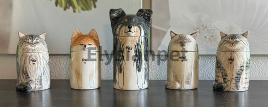 Pet burial, urn, cookie jar, ceramic jar