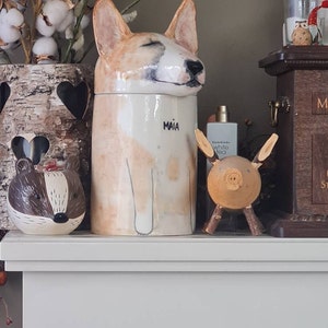 Pet decorations | ceramic hand-painted pet storage box | pet memorial | ceramic hand-painted pet urn | multi-scene pet crafts