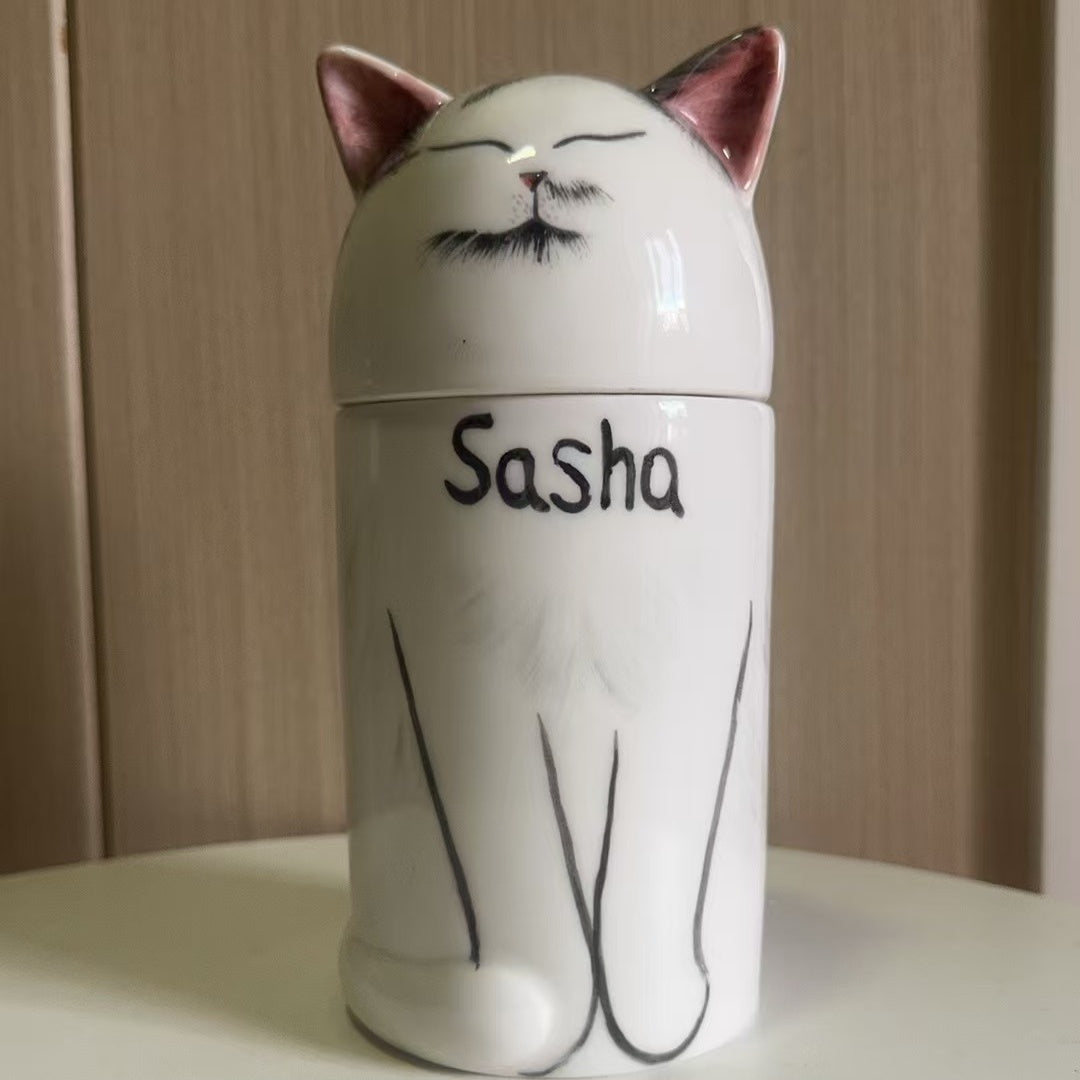 Pet decorations | ceramic hand-painted pet storage box | pet memorial | ceramic hand-painted pet urn | multi-scene pet crafts