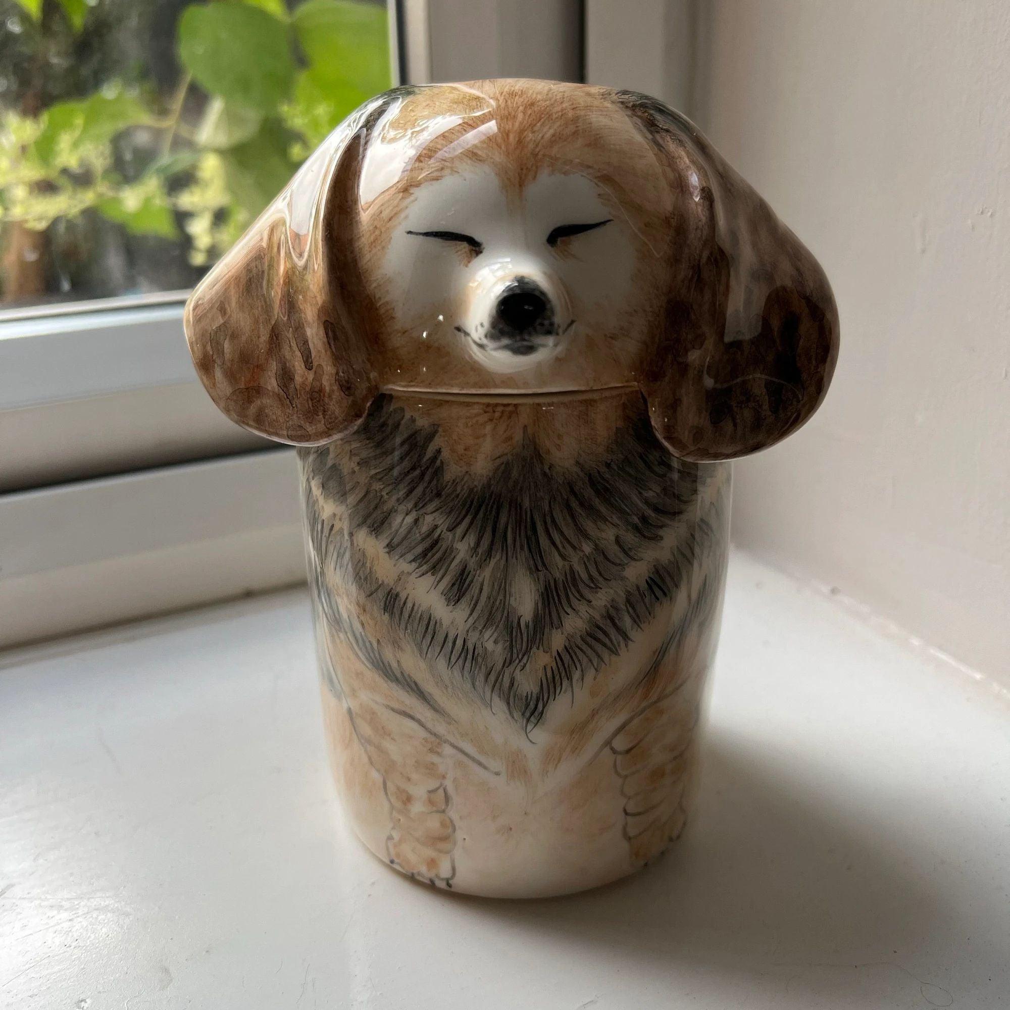 Ceramic dog urn best sale